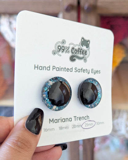 Mariana Trench - Hand - Painted Glitter Safety Eyes - 99% Coffee