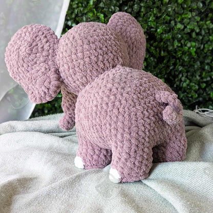 Large Elephant Plushie - Handmade Large Elephant Stuffed Animal - 99% Coffee - 