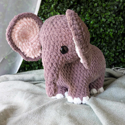 Large Elephant Plushie - Handmade Large Elephant Stuffed Animal - 99% Coffee - 