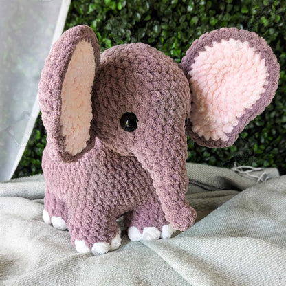 Large Elephant Plushie - Handmade Large Elephant Stuffed Animal - 99% Coffee - 