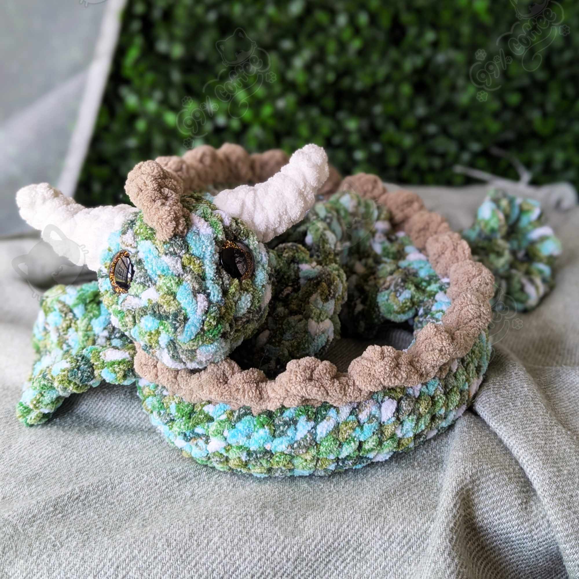 Sea Serpent Plushie, Meadow - Handmade Sea Serpent Stuffed Animal - 99% Coffee - #meadow