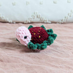 Mini Strawberry Turtle Stuffed Animal - Cute Handmade Small Fruit Turtle Stuffed Animal - 99% Coffee - #color_strawberry