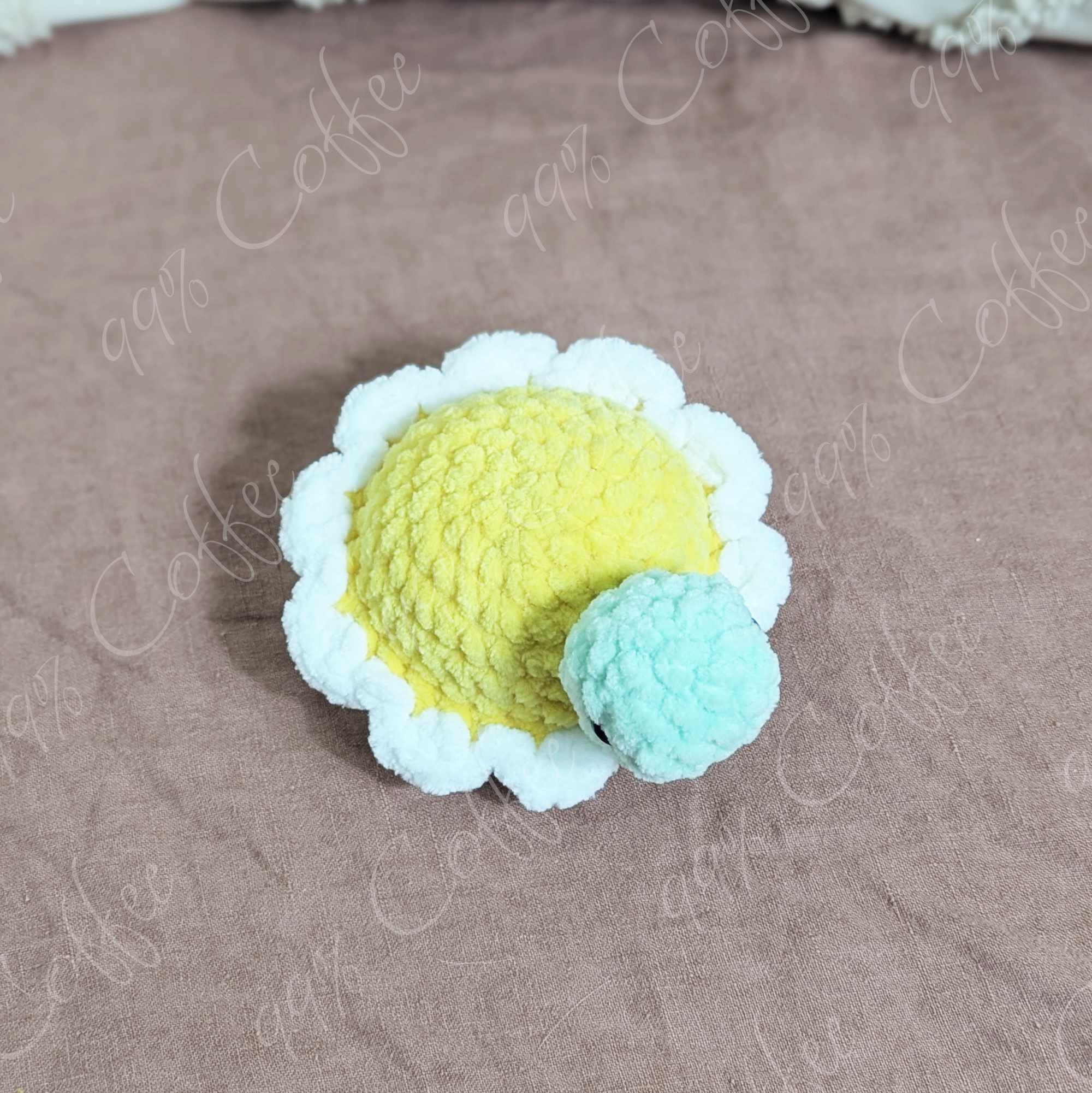 Mini Daisy Turtle Stuffed Animal - Cute Handmade Fruit Turtle Stuffed Animal - 99% Coffee - #color_daisy