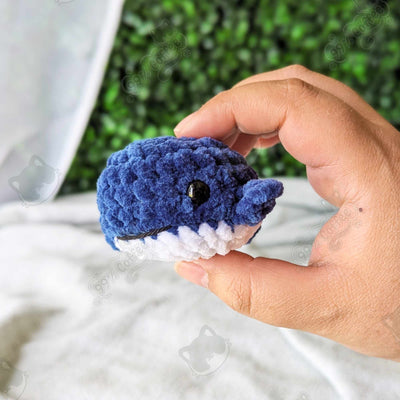 Whale Plushie, Mini - Cute Handmade Small Whale Stuffed Animal - 99% Coffee - 