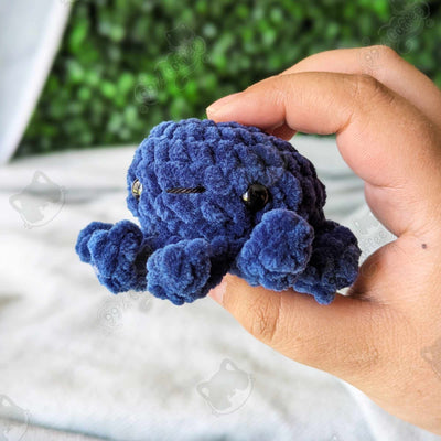 Octopus Plushie, Mini - Handmade Squid, Octopus Stuffed Animal - 99% Coffee - 