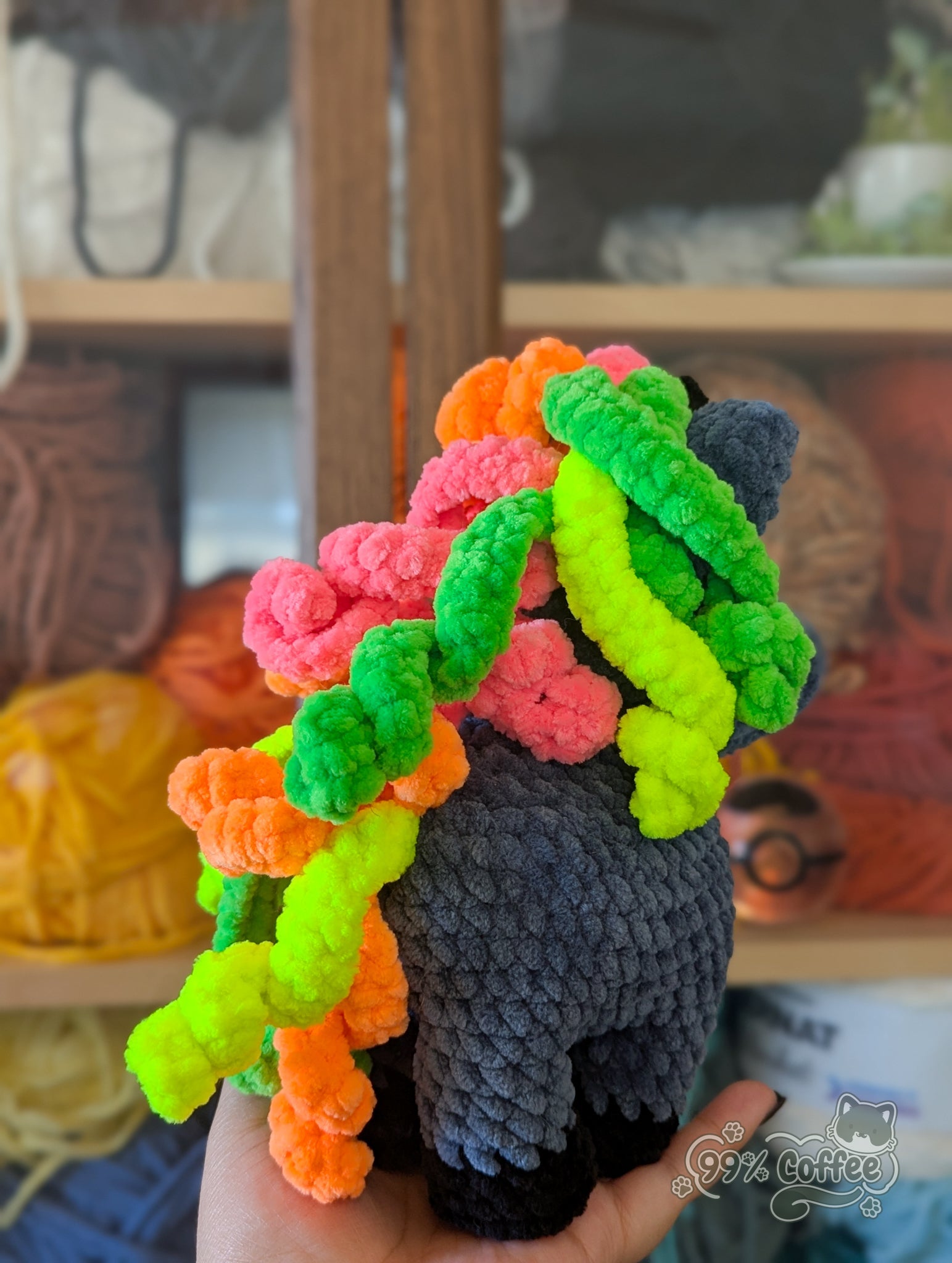 Neon Unicorn Stuffed Animal - 99% Coffee