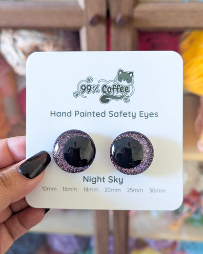 Night Sky - Hand - Painted Glitter Safety Eyes - 99% Coffee