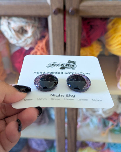 Night Sky - Hand - Painted Glitter Safety Eyes - 99% Coffee