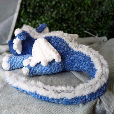 Dragon Stuffed Animal, Ocean - Handmade Large Dragon Stuffed Animal - 99% Coffee - #color_ocean