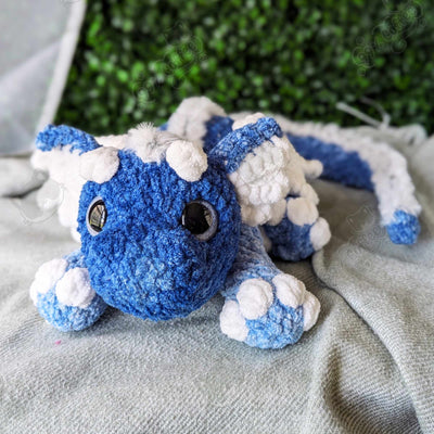 Dragon Stuffed Animal, Ocean - Handmade Large Dragon Stuffed Animal - 99% Coffee - #color_ocean