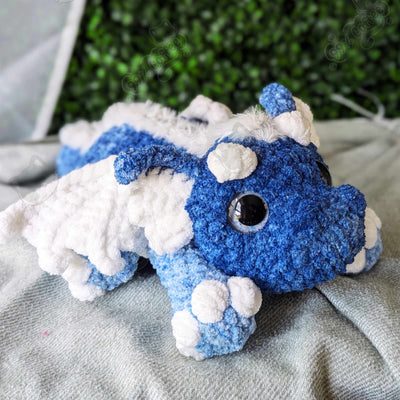 Dragon Stuffed Animal, Ocean - Handmade Large Dragon Stuffed Animal - 99% Coffee - #color_ocean
