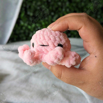 Octopus Plushie, Mini - Handmade Squid, Octopus Stuffed Animal - 99% Coffee - 