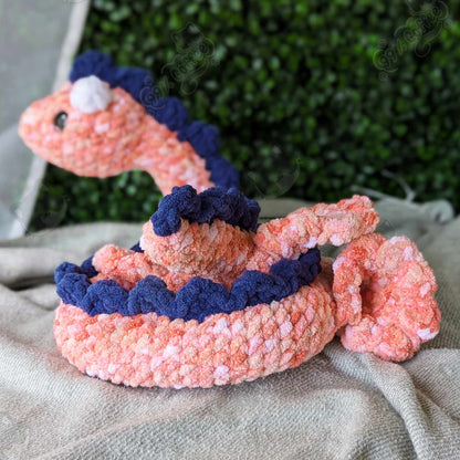 Sea Serpent Plushie, Pink - Handmade Stuffed Animal - 99% Coffee - #pink