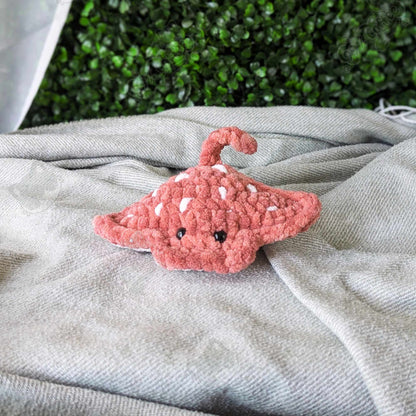 Manta Ray Plushie - Cute Handmade Sting Ray Stuffed Animal - 99% Coffee - 