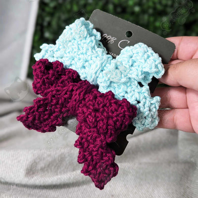 Custom Hair Bow Clip, Set of 2 - Handmade Cotton Hair Accessories - 99% Coffee - #color_group
