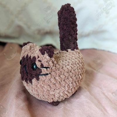 Customizable Loaf Cat Plushie, Siamese - Cute Handmade Custom Cat Stuffed Animal - 99% Coffee - 