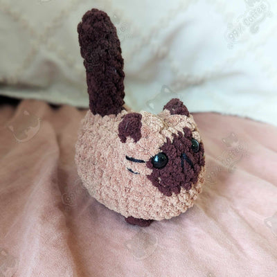 Customizable Loaf Cat Plushie, Siamese - Cute Handmade Custom Cat Stuffed Animal - 99% Coffee - 