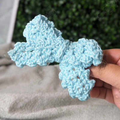 Custom Hair Bow Clip, Set of 2 - Handmade Cotton Hair Accessories - 99% Coffee - #color_light-blue