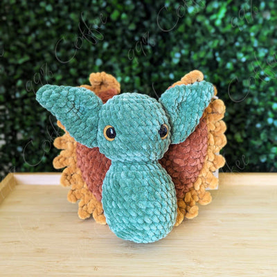 Bat, Large Stuffed Animal - Cute Handmade Barn Bat Plushie - 99% Coffee - #color_Sunflower