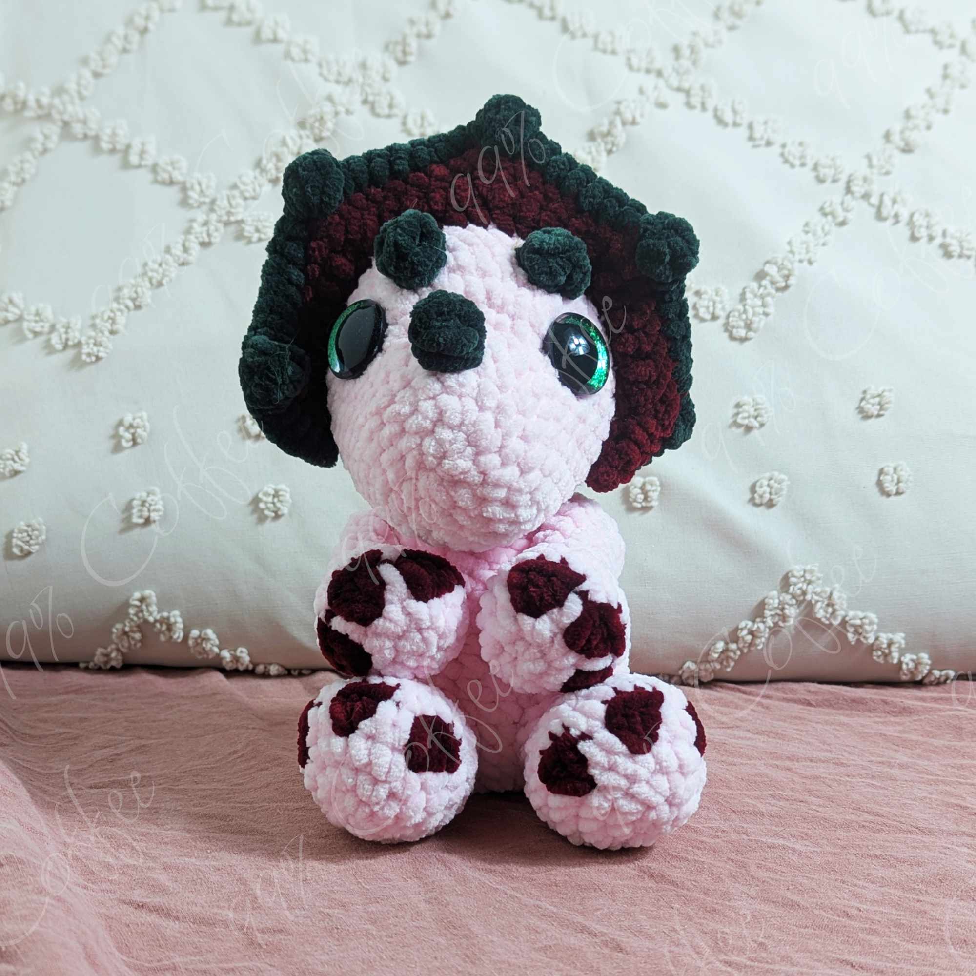 Strawberry Triceratops Stuffed Animal
