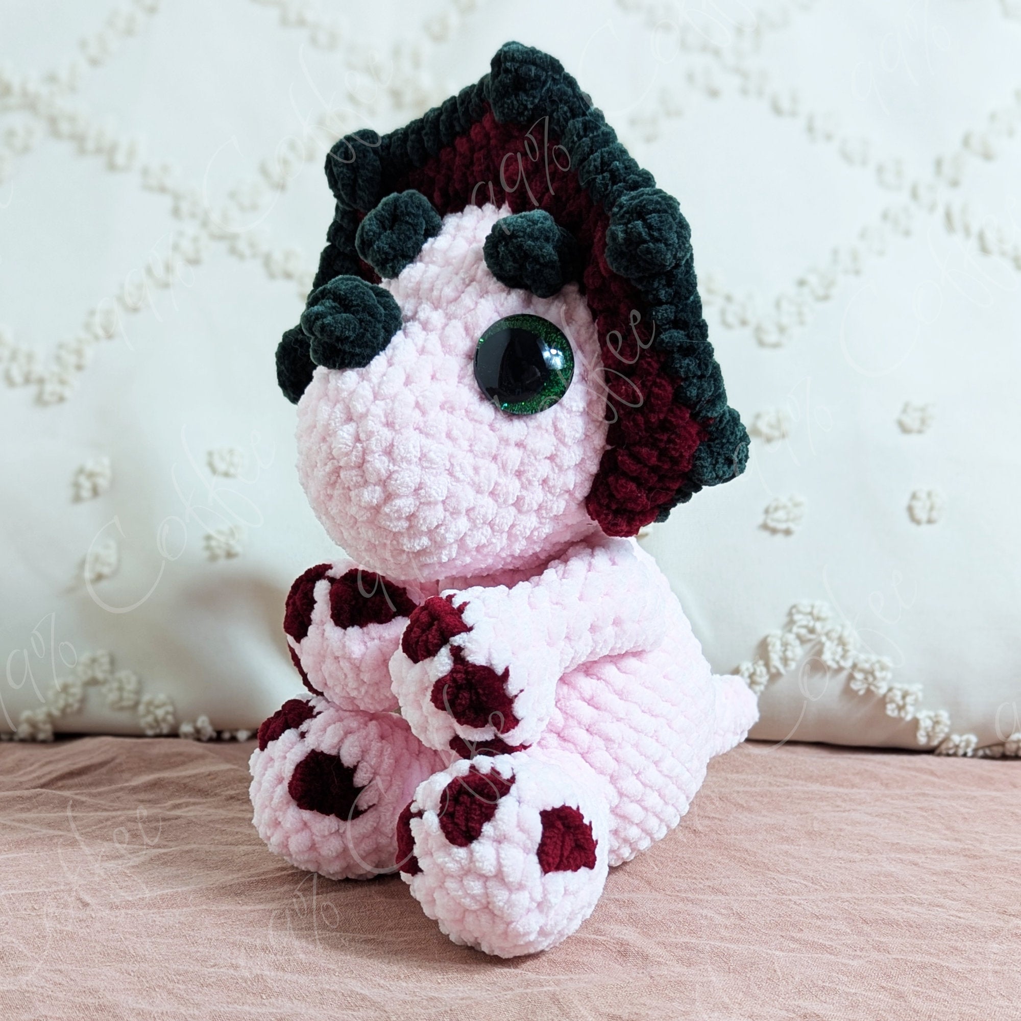 Strawberry Triceratops Stuffed Animal
