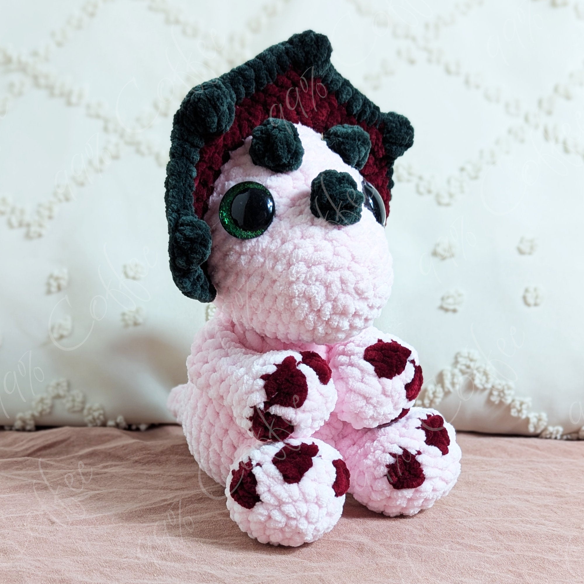 Strawberry Triceratops Stuffed Animal