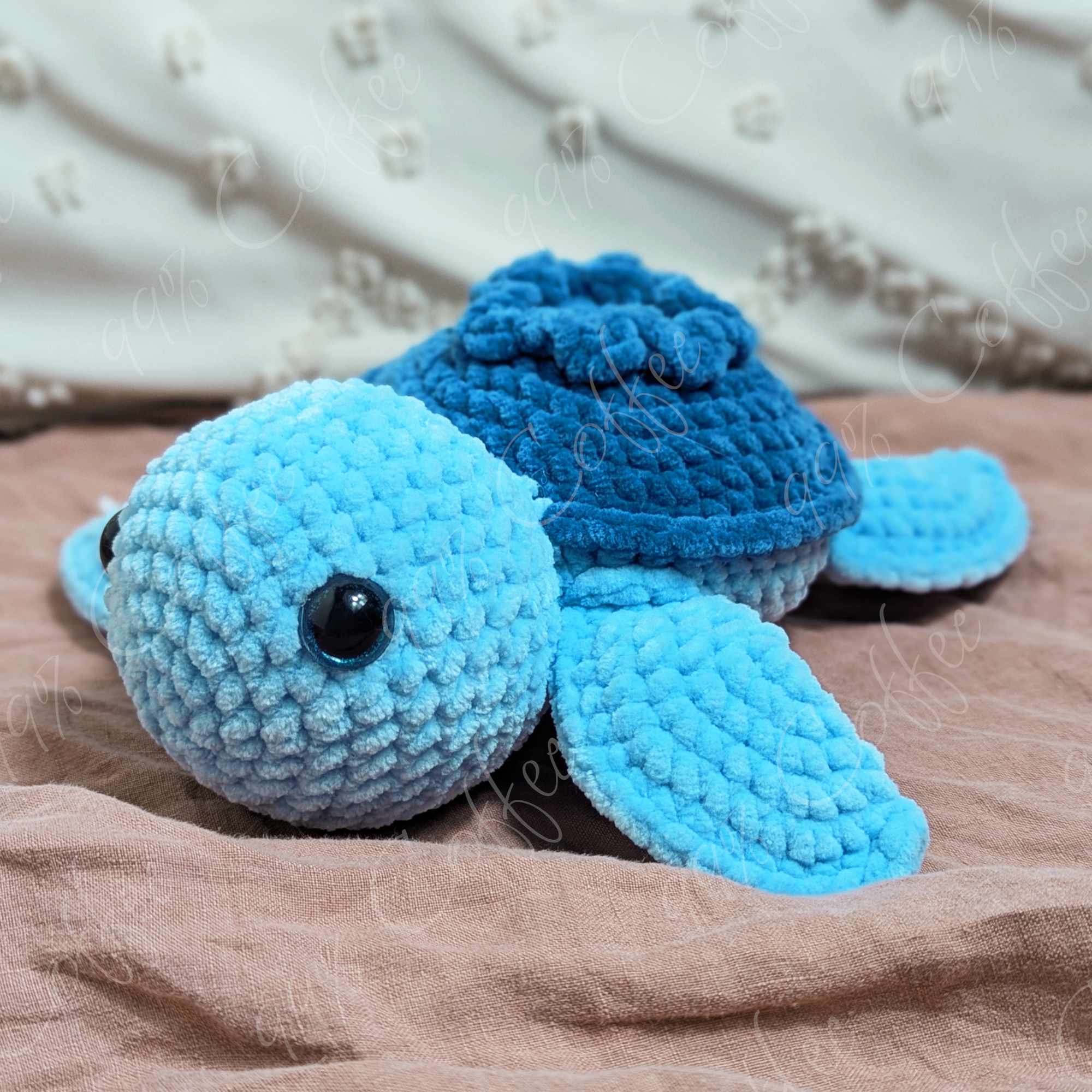 Blueberry Turtle Plushie - Cute Handmade Fruit Turtle Stuffed Animal - 99% Coffee - #color_blueberry