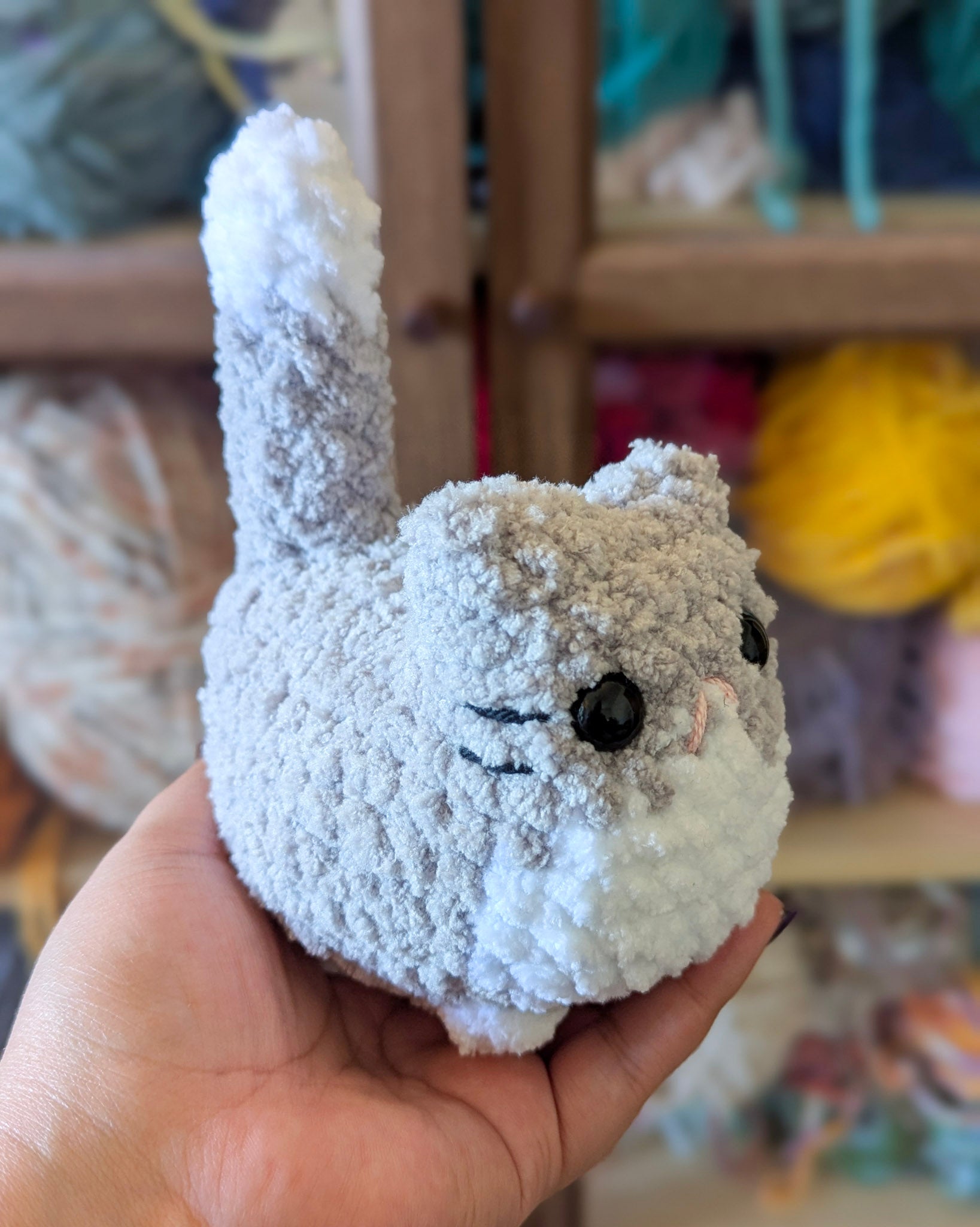 Tuxedo Loaf Cat Plushie - 99% Coffee #color_light-grey