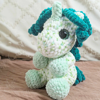 Unicorn Stuffed Animal, Speckled Teal