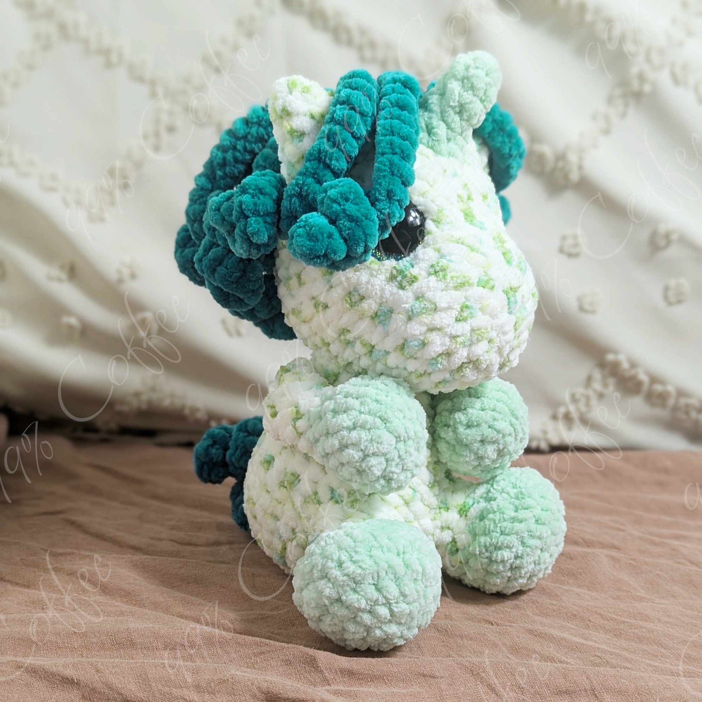 Unicorn Stuffed Animal, Speckled Teal