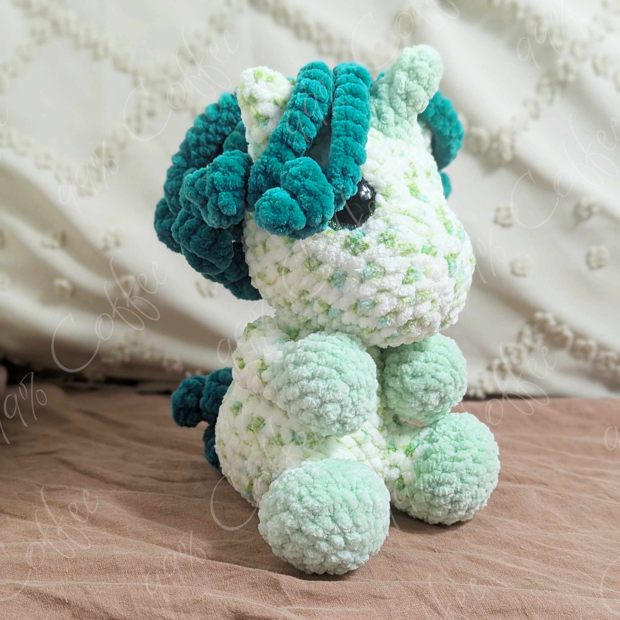 Unicorn Stuffed Animal, Speckled Teal - Cute Handmade Magical Unicorn Plushie - 99% Coffee - #color_teal