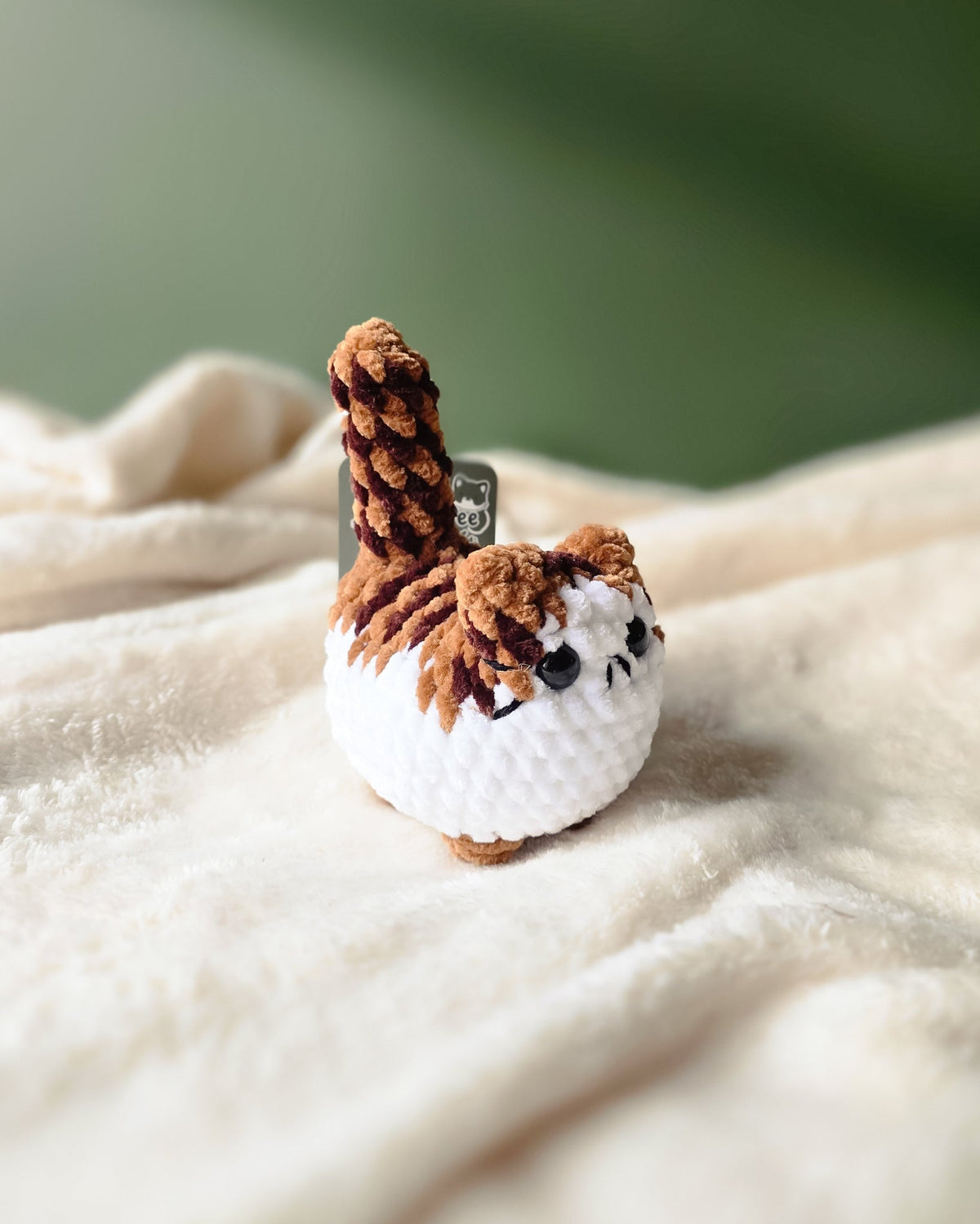 White-Belly Tabby Loaf Cat Plushie - 99% Coffee #color_brown