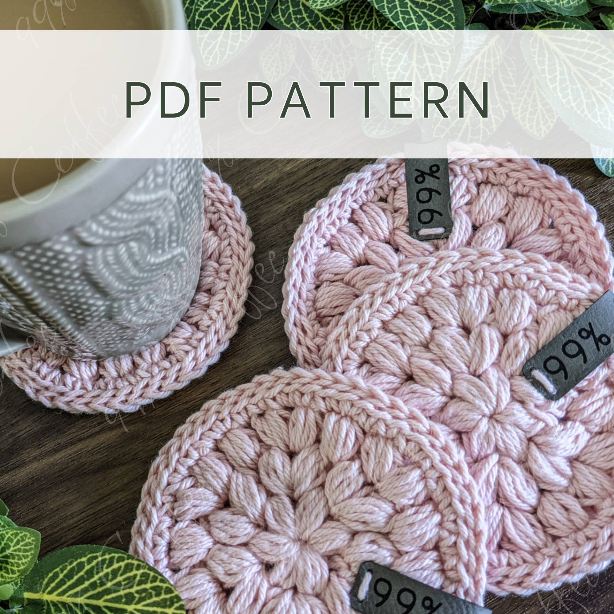 Crochet Pattern || Fancy Puff Coaster - 99% Coffee